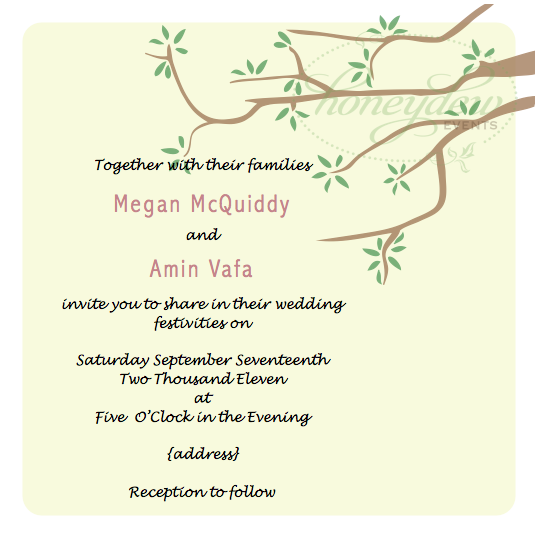 Tree branch wedding invitation The second option is based on some lanterns